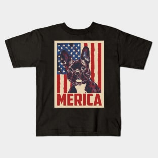 French Bulldog Merica 4th Of July Kids T-Shirt